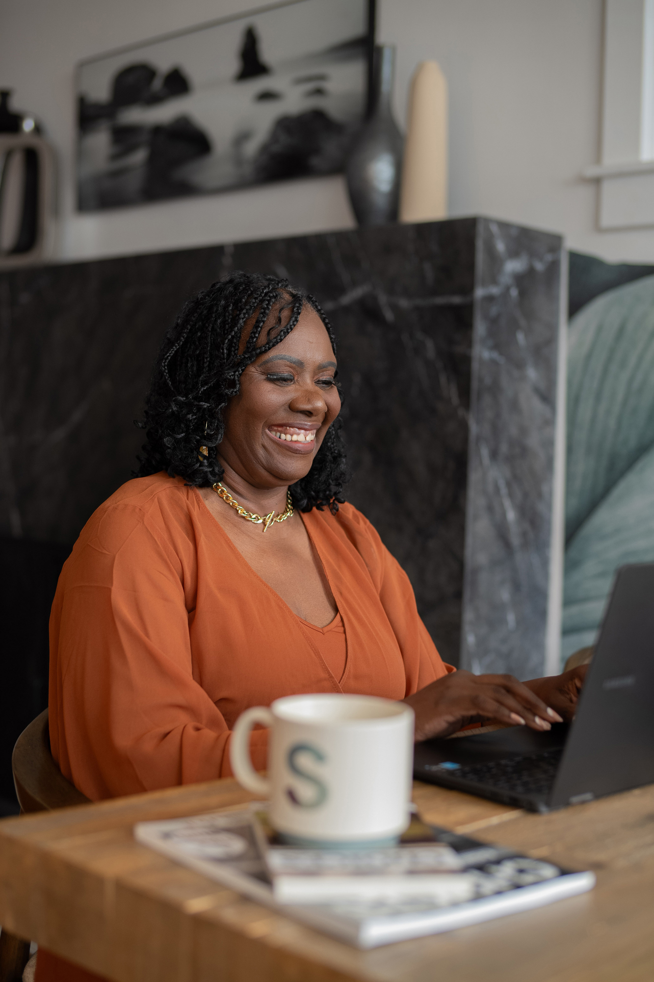 Dr. Sandra D. Smith working at her desk